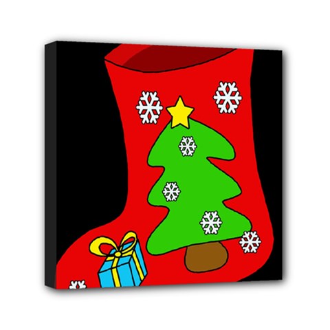 Christmas Sock Mini Canvas 6  X 6  by Valentinaart