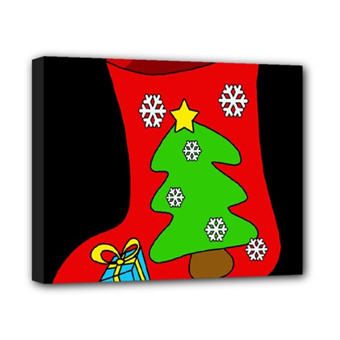 Christmas Sock Canvas 10  X 8  by Valentinaart