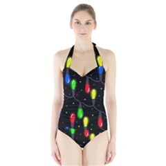 Christmas Light Halter Swimsuit by Valentinaart