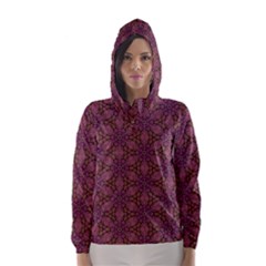 Fuchsia Abstract Shell Pattern Hooded Wind Breaker (women) by TanyaDraws