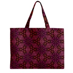 Fuchsia Abstract Shell Pattern Zipper Mini Tote Bag