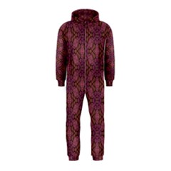 Fuchsia Abstract Shell Pattern Hooded Jumpsuit (kids)