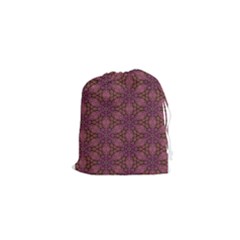 Fuchsia Abstract Shell Pattern Drawstring Pouches (xs) 