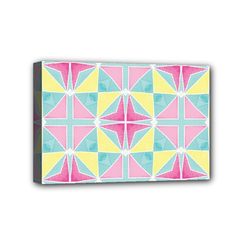 Pastel Block Tiles Pattern Mini Canvas 6  X 4 