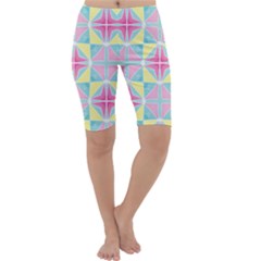 Pastel Block Tiles Pattern Cropped Leggings  by TanyaDraws