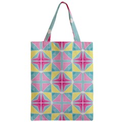 Pastel Block Tiles Pattern Zipper Classic Tote Bag by TanyaDraws