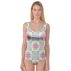 Pastel Block Tiles Pattern Princess Tank Leotard 