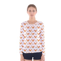 Fox And Laurel Pattern Women s Long Sleeve Tee