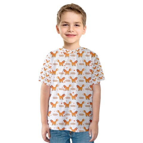 Fox And Laurel Pattern Kid s Sport Mesh Tee by TanyaDraws