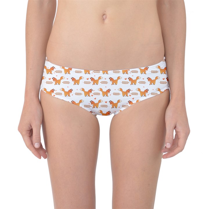 Fox and Laurel Pattern Classic Bikini Bottoms