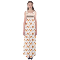 Fox And Laurel Pattern Empire Waist Maxi Dress