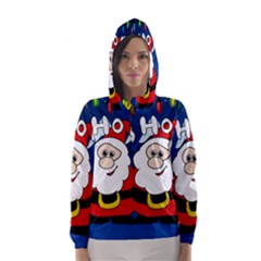 Santa Claus  Hooded Wind Breaker (women) by Valentinaart