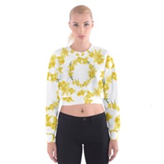 Daffodils Illustration  Women s Cropped Sweatshirt