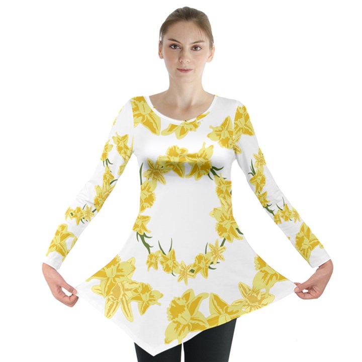 Daffodils Illustration  Long Sleeve Tunic 