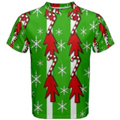 Christmas Pattern - Green Men s Cotton Tee by Valentinaart