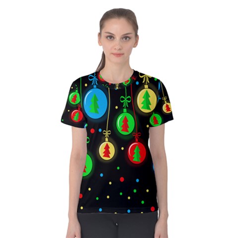 Christmas Balls Women s Cotton Tee by Valentinaart