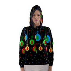 Christmas Balls Hooded Wind Breaker (women) by Valentinaart