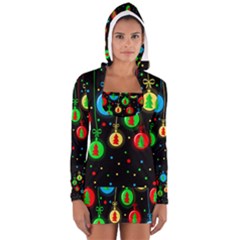 Christmas Balls Women s Long Sleeve Hooded T-shirt by Valentinaart