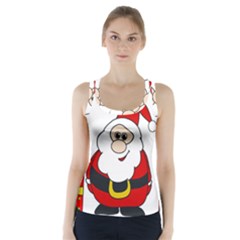 Santa Claus Pattern - Transparent Racer Back Sports Top by Valentinaart