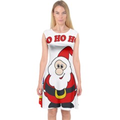 Santa Claus Pattern - Transparent Capsleeve Midi Dress by Valentinaart