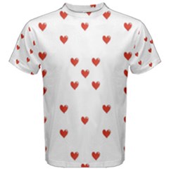 Cute Hearts Motif Pattern Men s Cotton Tee