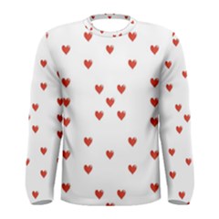 Cute Hearts Motif Pattern Men s Long Sleeve Tee