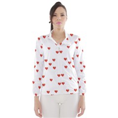 Cute Hearts Motif Pattern Wind Breaker (women) by dflcprintsclothing