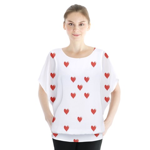 Cute Hearts Motif Pattern Blouse by dflcprintsclothing