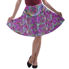 Paradise Of Wonderful Flowers In Eden A-line Skater Skirt by pepitasart