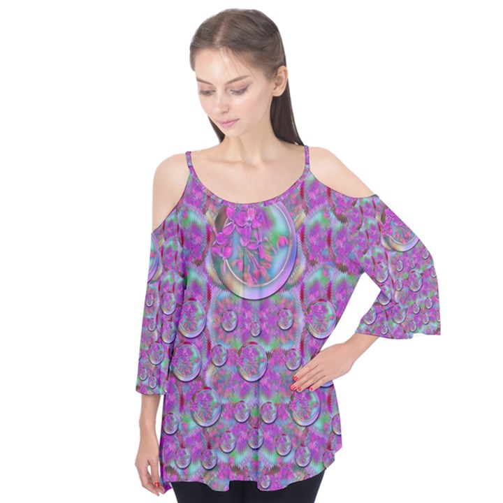 Paradise Of Wonderful Flowers In Eden Flutter Tees