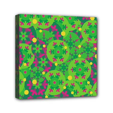 Christmas Decor - Green Mini Canvas 6  X 6  by Valentinaart