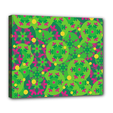 Christmas Decor - Green Deluxe Canvas 24  X 20   by Valentinaart