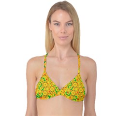 Christmas Decor - Yellow Reversible Tri Bikini Top by Valentinaart