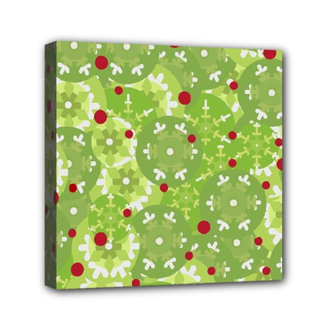 Green Christmas Decor Mini Canvas 6  X 6  by Valentinaart