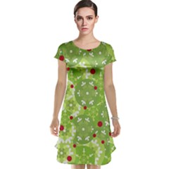 Green Christmas Decor Cap Sleeve Nightdress by Valentinaart