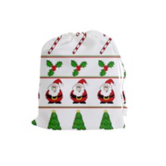 Christmas Pattern Drawstring Pouches (large)  by Valentinaart