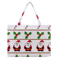 Christmas Pattern Medium Zipper Tote Bag by Valentinaart