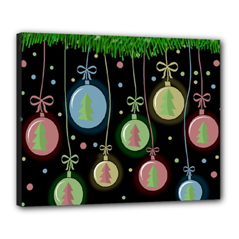 Christmas Balls - Pastel Canvas 20  X 16  by Valentinaart