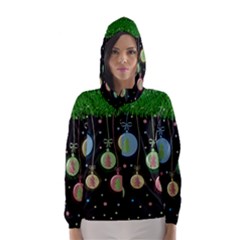 Christmas Balls - Pastel Hooded Wind Breaker (women) by Valentinaart