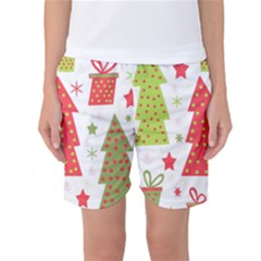 Christmas Design - Green And Red Women s Basketball Shorts by Valentinaart