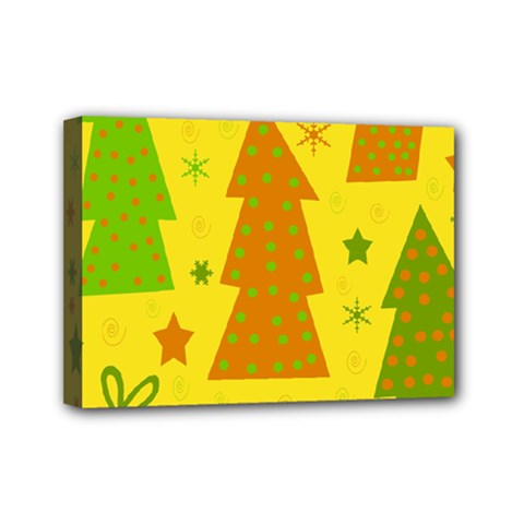 Christmas Design - Yellow Mini Canvas 7  X 5  by Valentinaart