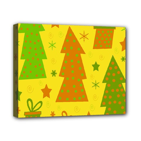 Christmas Design - Yellow Canvas 10  X 8  by Valentinaart