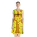 Christmas design - yellow Sleeveless Chiffon Waist Tie Dress View1