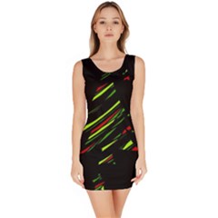 Abstract Christmas Tree Sleeveless Bodycon Dress by Valentinaart