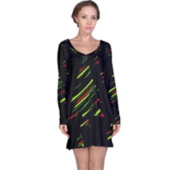 Abstract Christmas Tree Long Sleeve Nightdress by Valentinaart