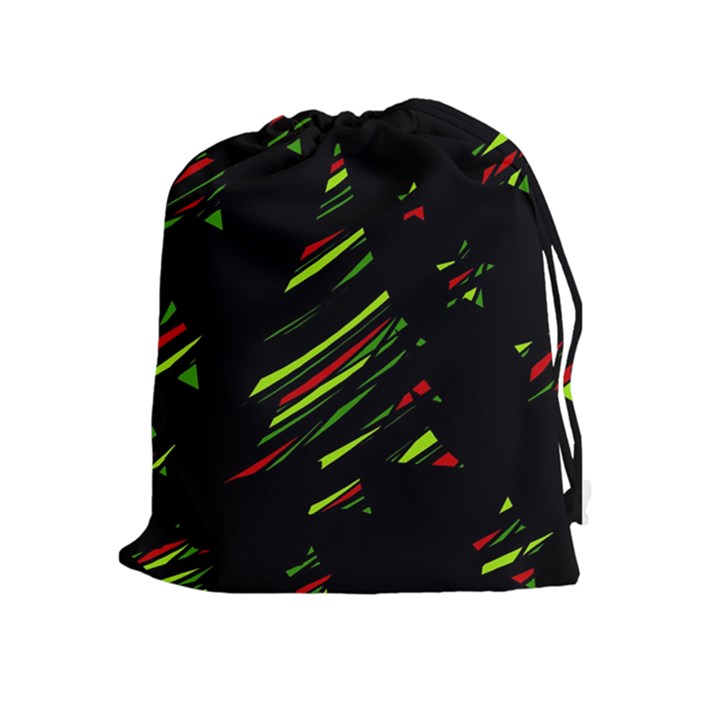 Abstract Christmas tree Drawstring Pouches (Extra Large)