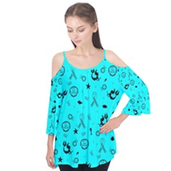 Pots Mermaid Print In Turquoise Flutter Tees