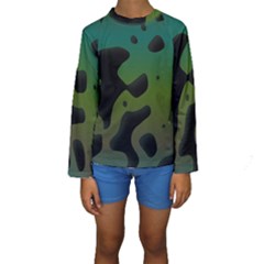 Black Spots On A Gradient Background                                                                                                   Kid s Long Sleeve Swimwear