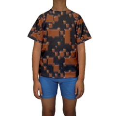 Brown Pieces                                                                                                   Kid s Short Sleeve Swimwear