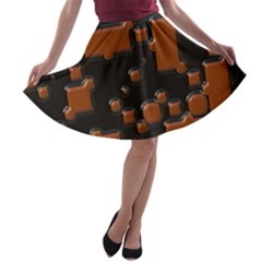 Brown Pieces                                                                                                  A-line Skater Skirt